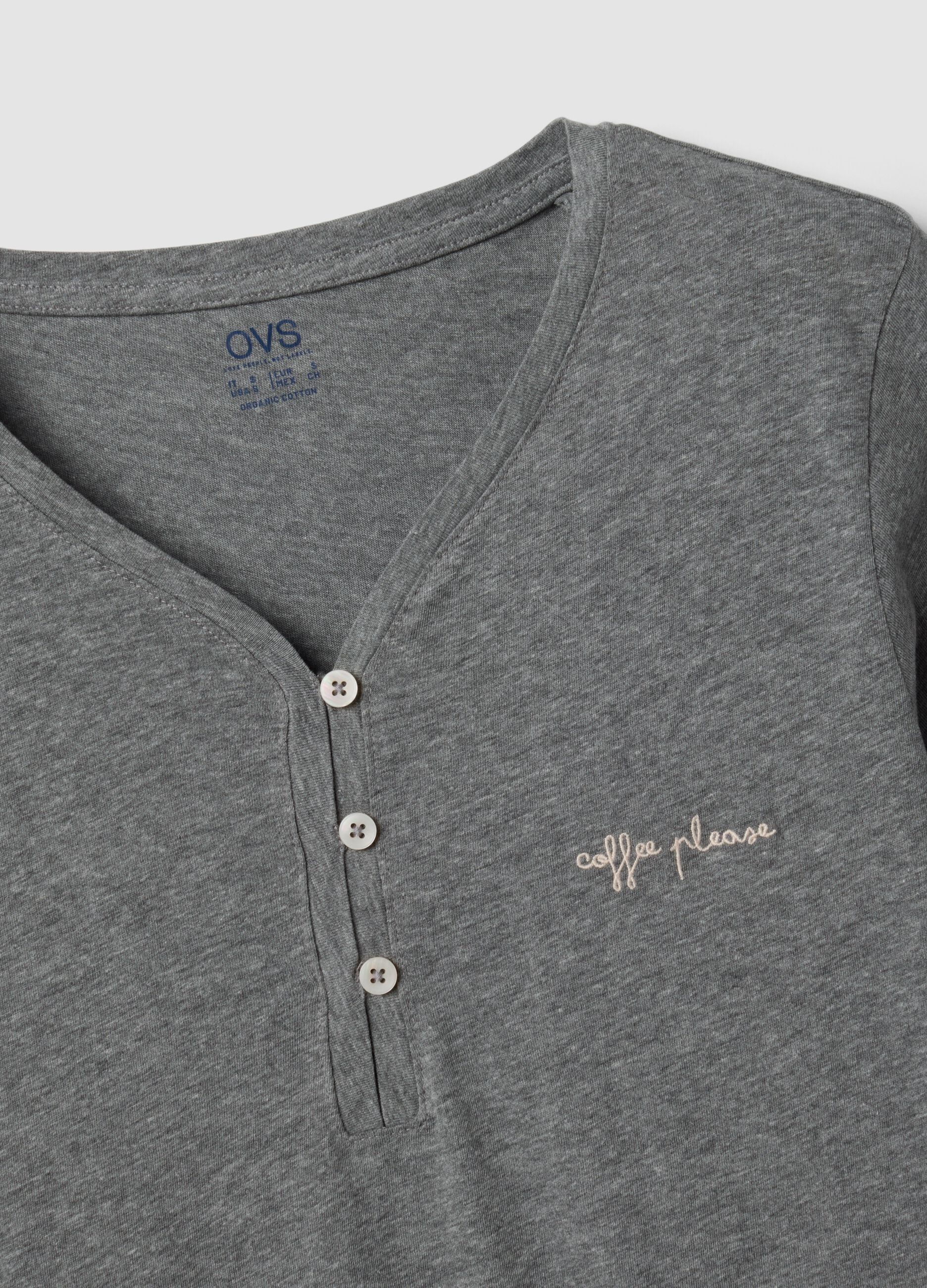 Grey nightdress in organic cotton and viscose blend