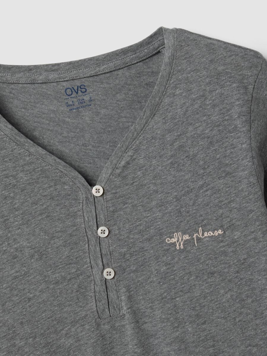 Grey nightdress in organic cotton and viscose blend_6