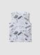 White pure cotton vest top with all-over print_0