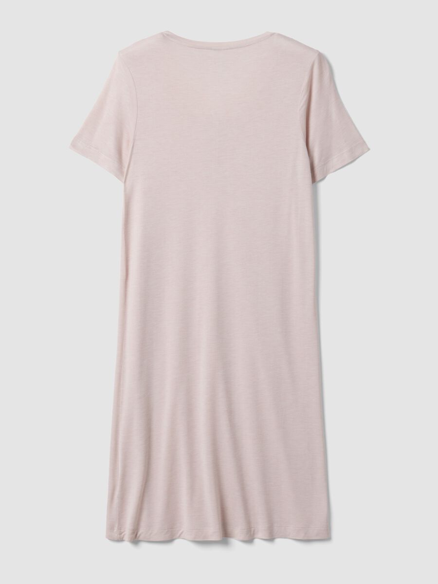 Pink pure viscose V-neck nightdress_6