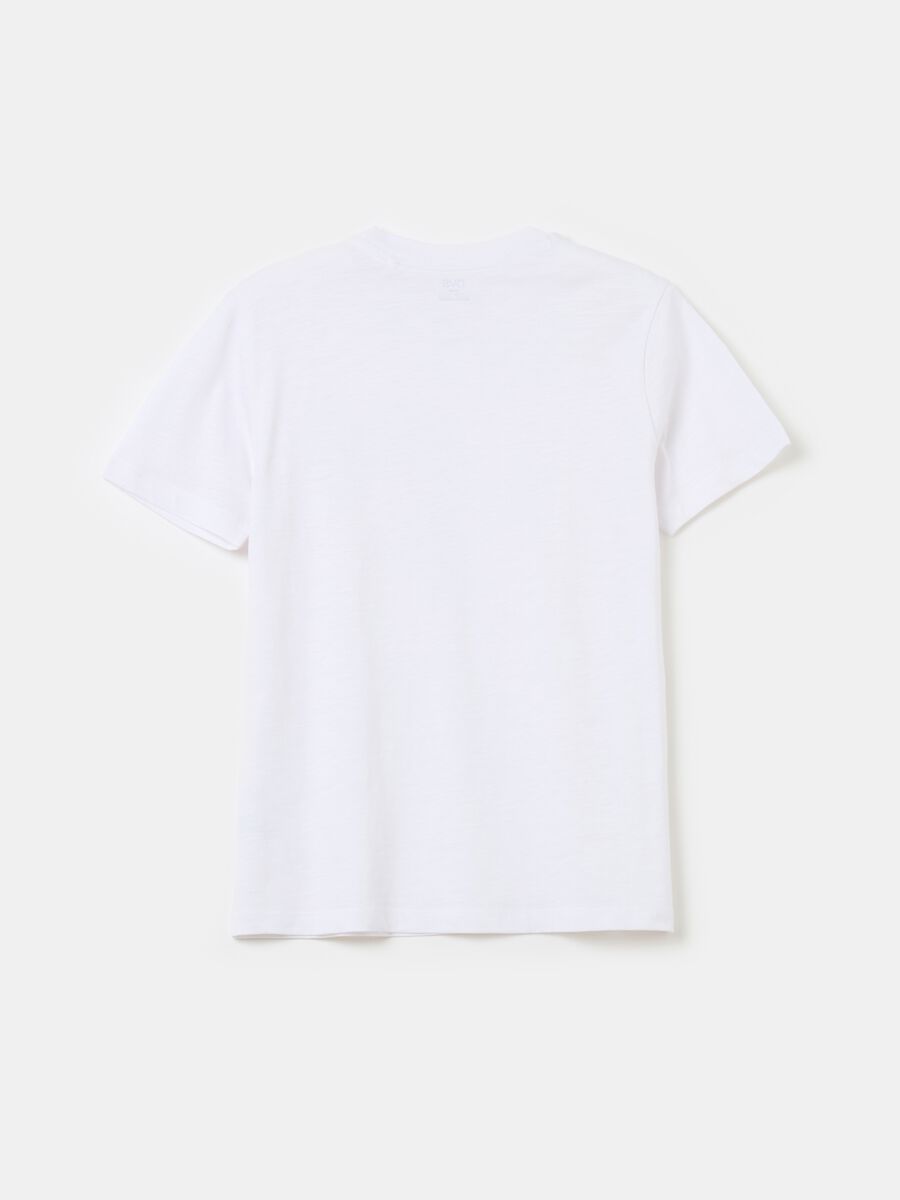 T-shirt in cotone slub con taschino_1