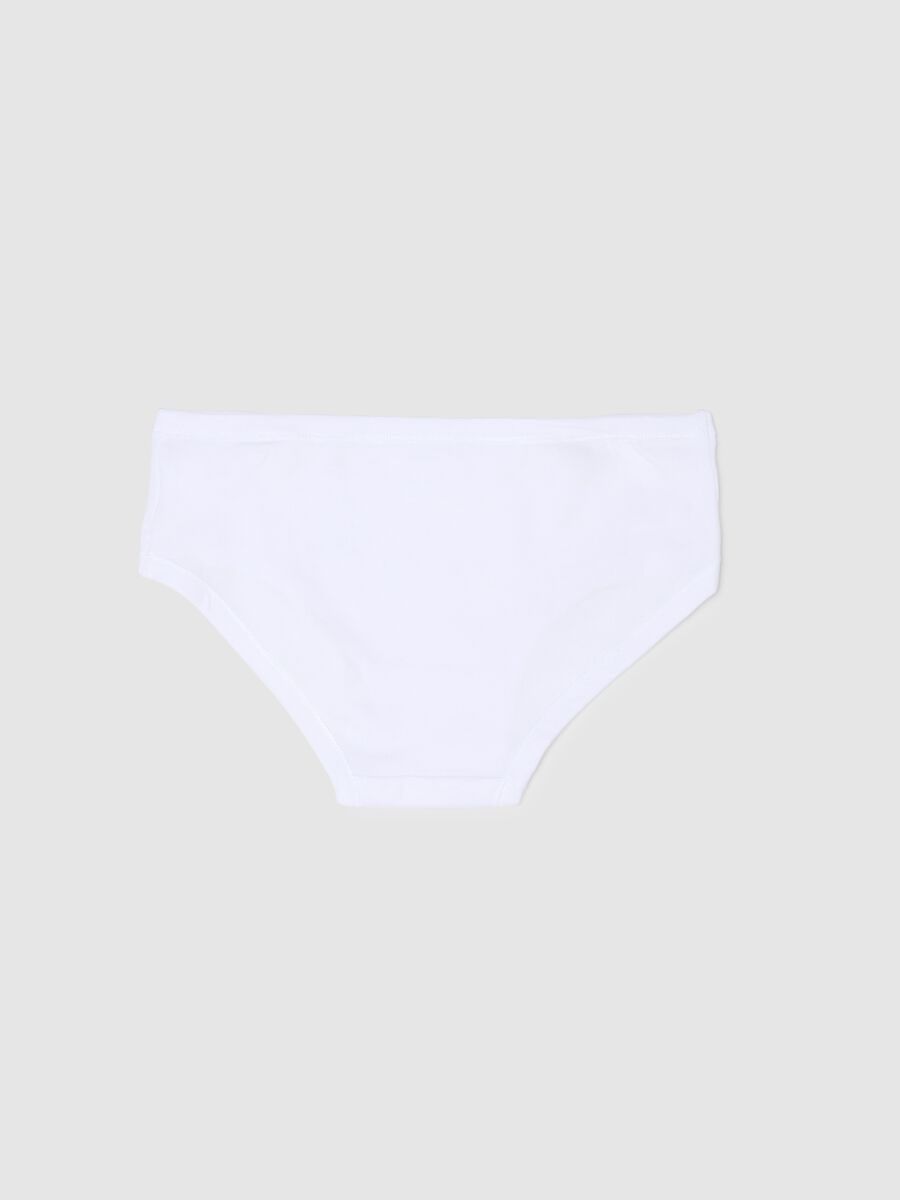 Girls' White Stretch Cotton Briefs_1
