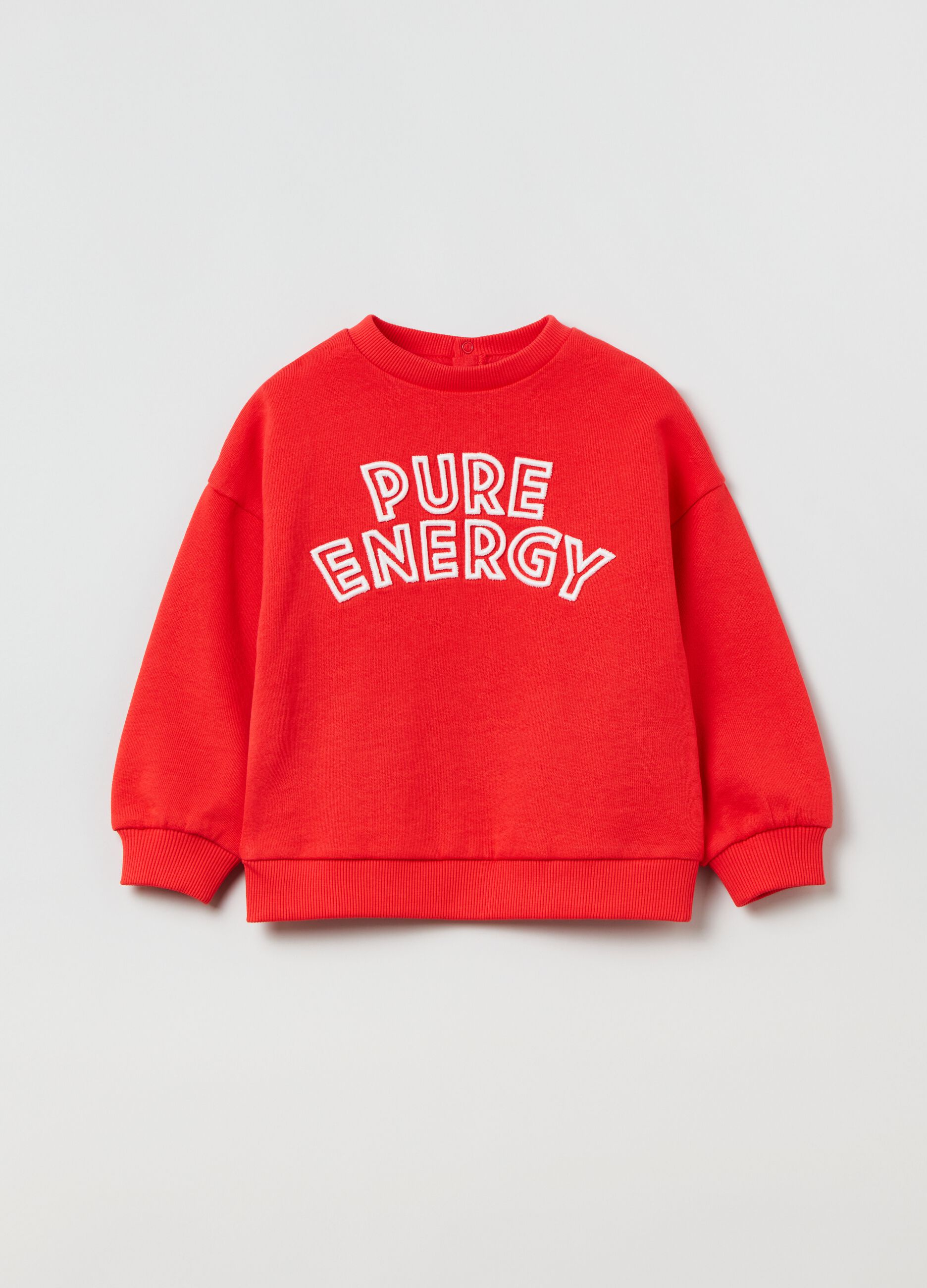Over-fit top in fleece with lettering