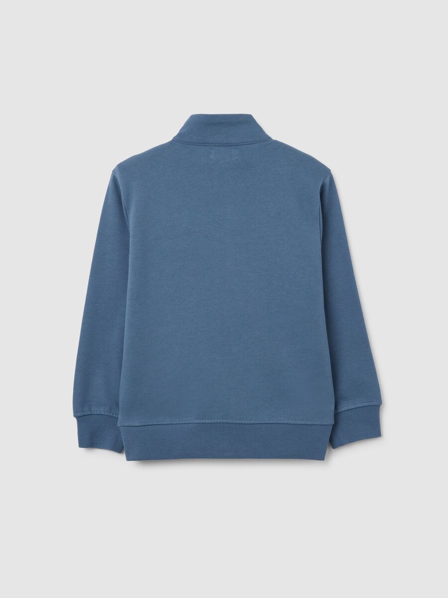 Children's blue cotton hoodie with zip_1