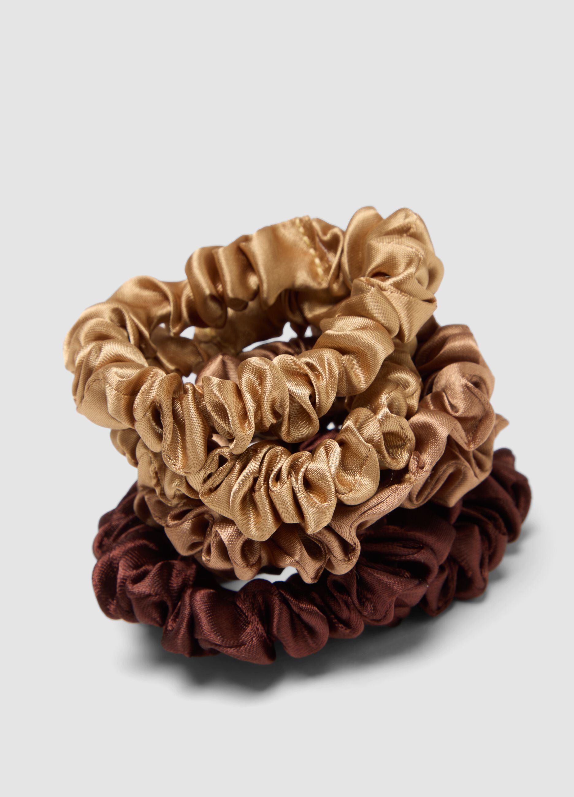 SINCERELY HAIR Small satin scrunchies 6-piece set mocha