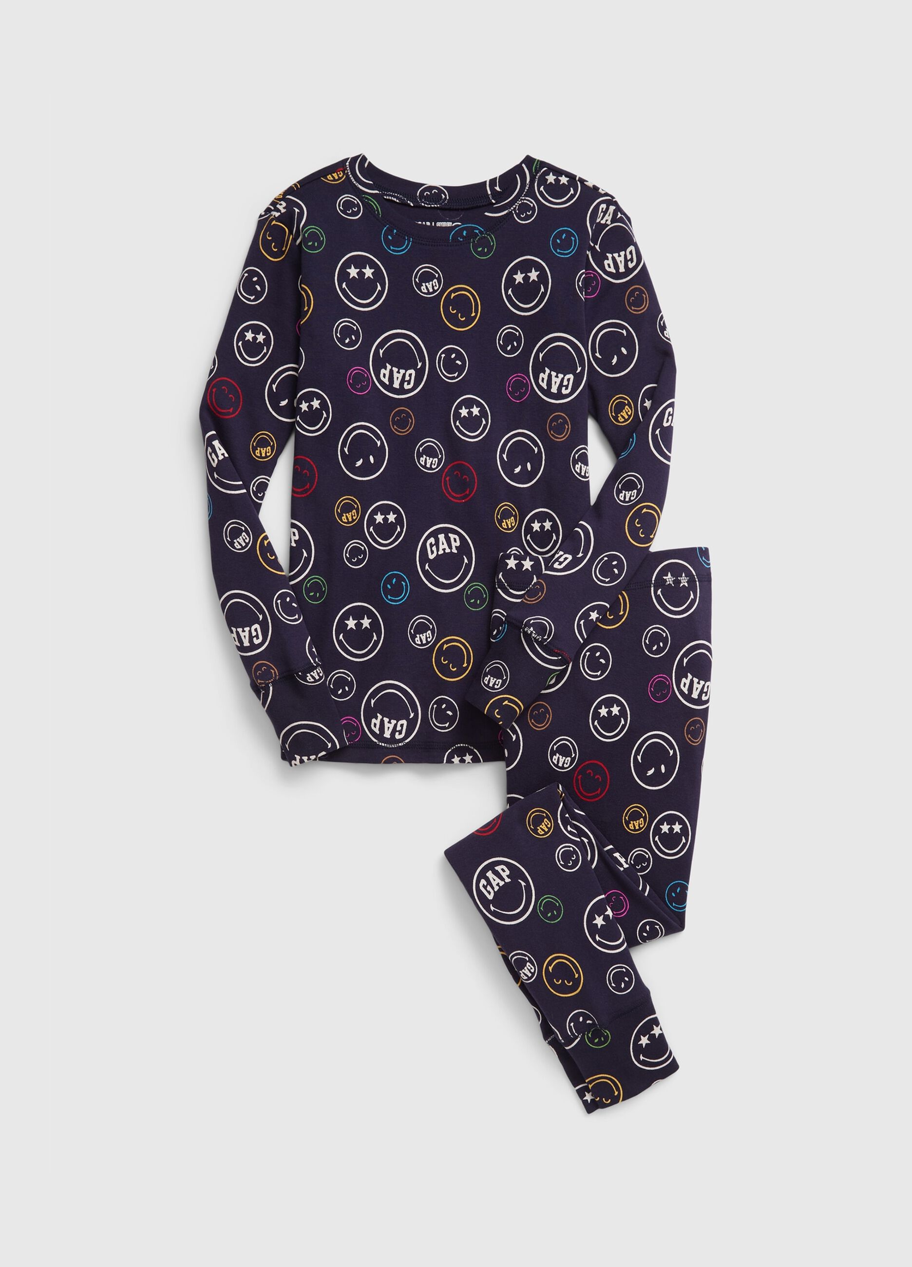 Full-length pyjamas with Smiley® print and logo