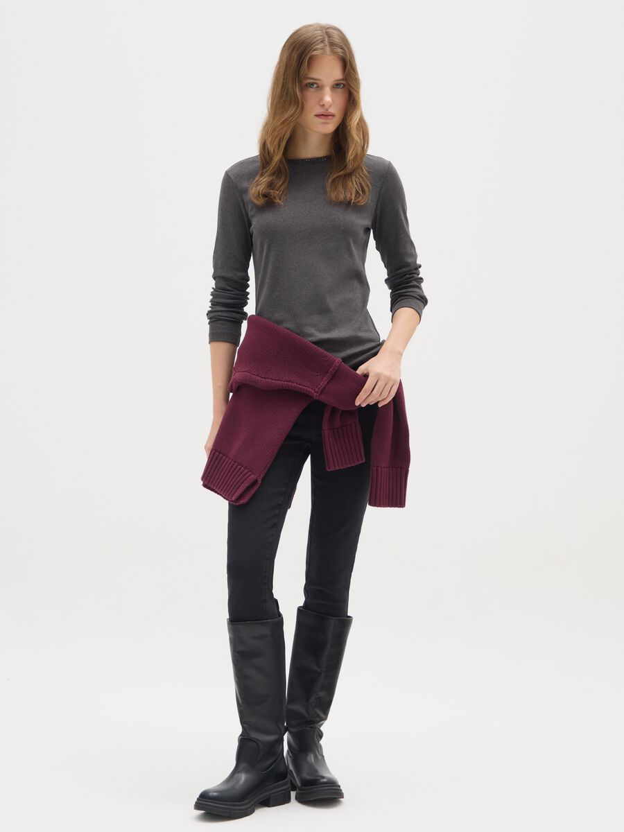 Grey pure cotton regular fit T-shirt_1