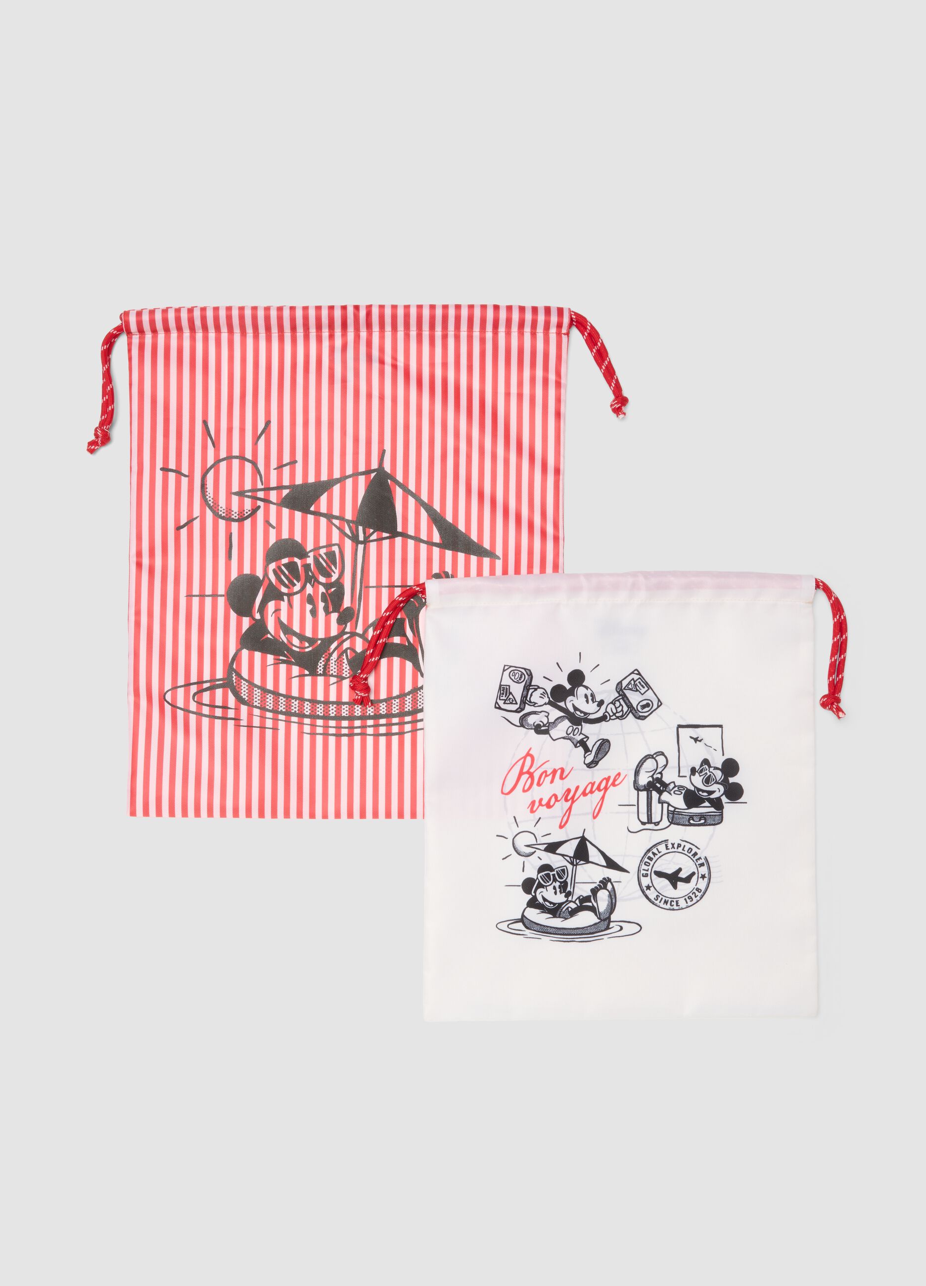 Multicolour beach drawstring bags 2-pack with Mickey Mouse theme