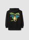 Black cotton blend oversized fit children's sweatshirt with Pok&eacute;mon print_1