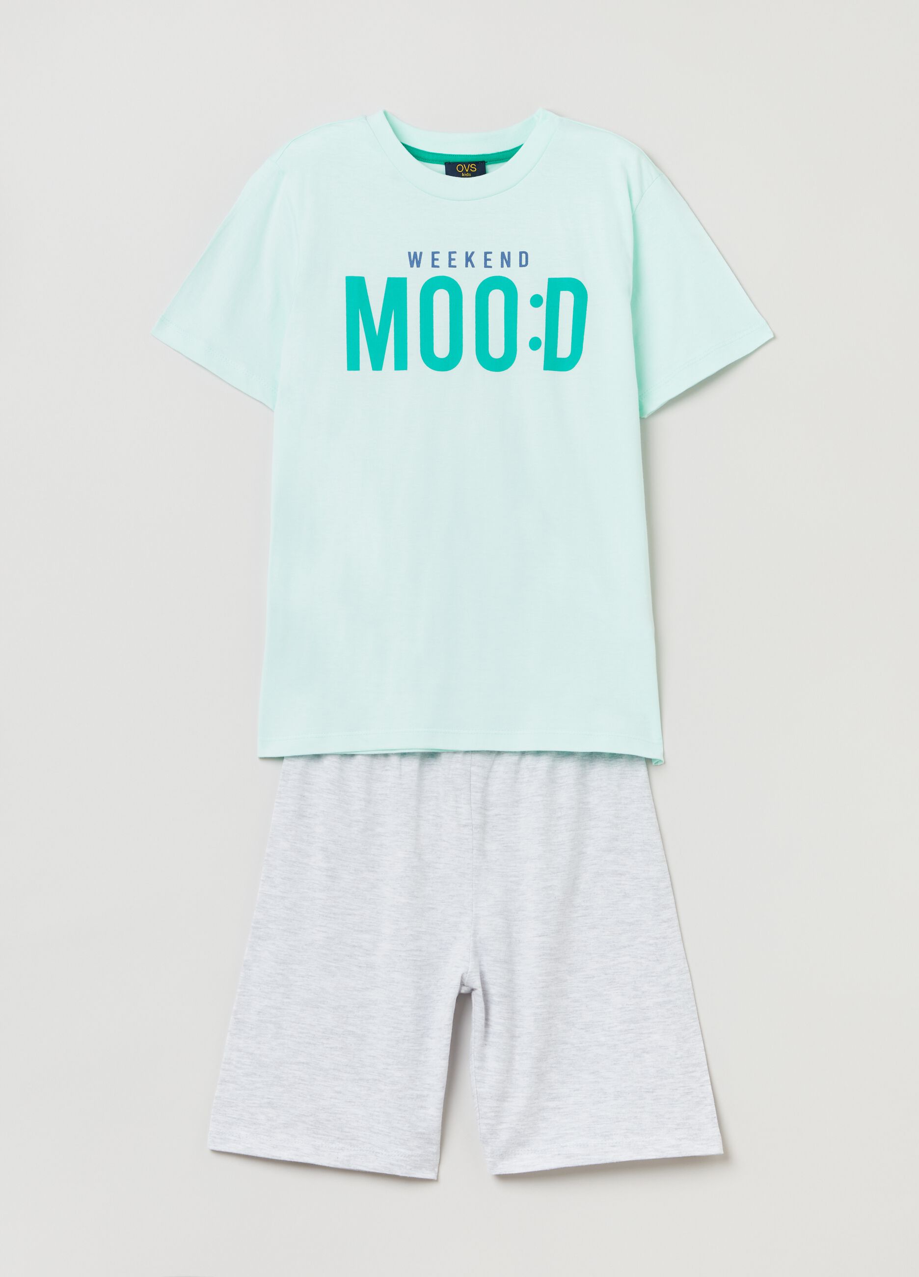 Short pyjamas with lettering print