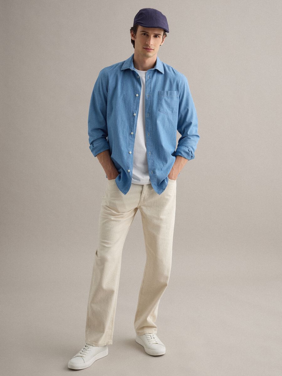 Blue pure cotton flat cap_1