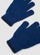 Guanti blu navy in maglia con polsini a coste_1