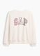 Elfenbeinweisses Sweatshirt aus Baumwollmix mit GAP-Schriftzug im Muster_3