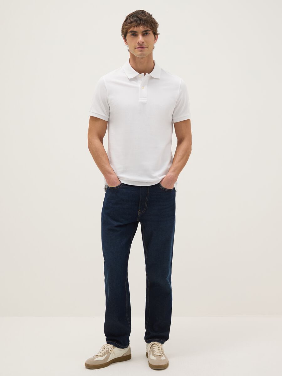 White pure cotton polo shirt regular fit_1