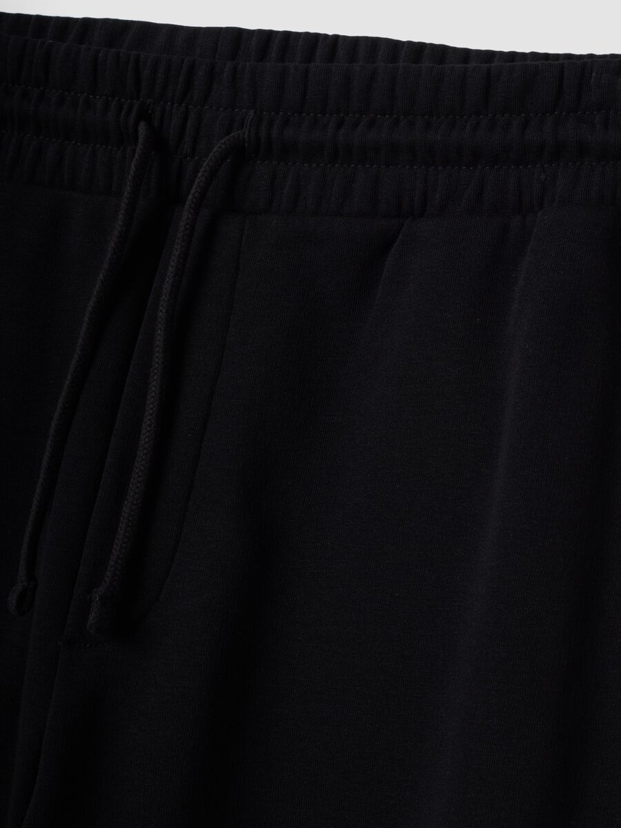 Black cotton-blend joggers, regular fit_2