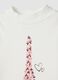 T-shirt bianca con collo rialzato in puro cotone organico con stampa_2
