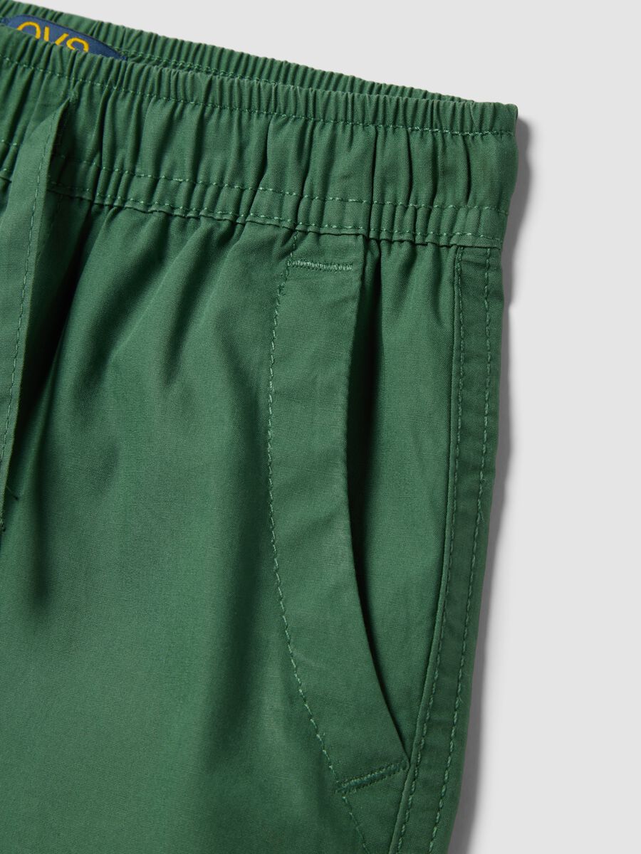 Green Pure Cotton Regular Fit Children's Shorts_2