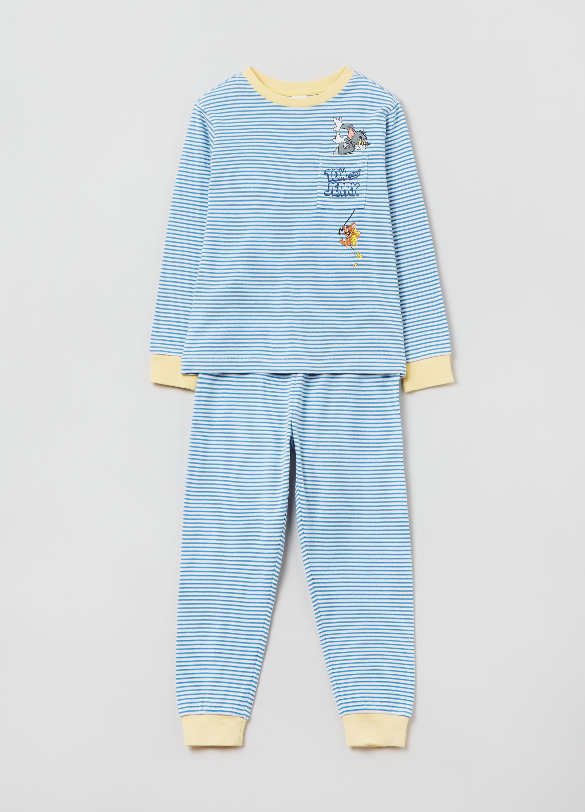 Pijama largo de algodón estampado Tom & Jerry