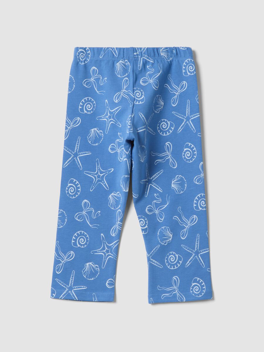 Hellblaue Skinny-Leggings aus elastischer Baumwolle f&uuml;r M&auml;dchen mit Print_1