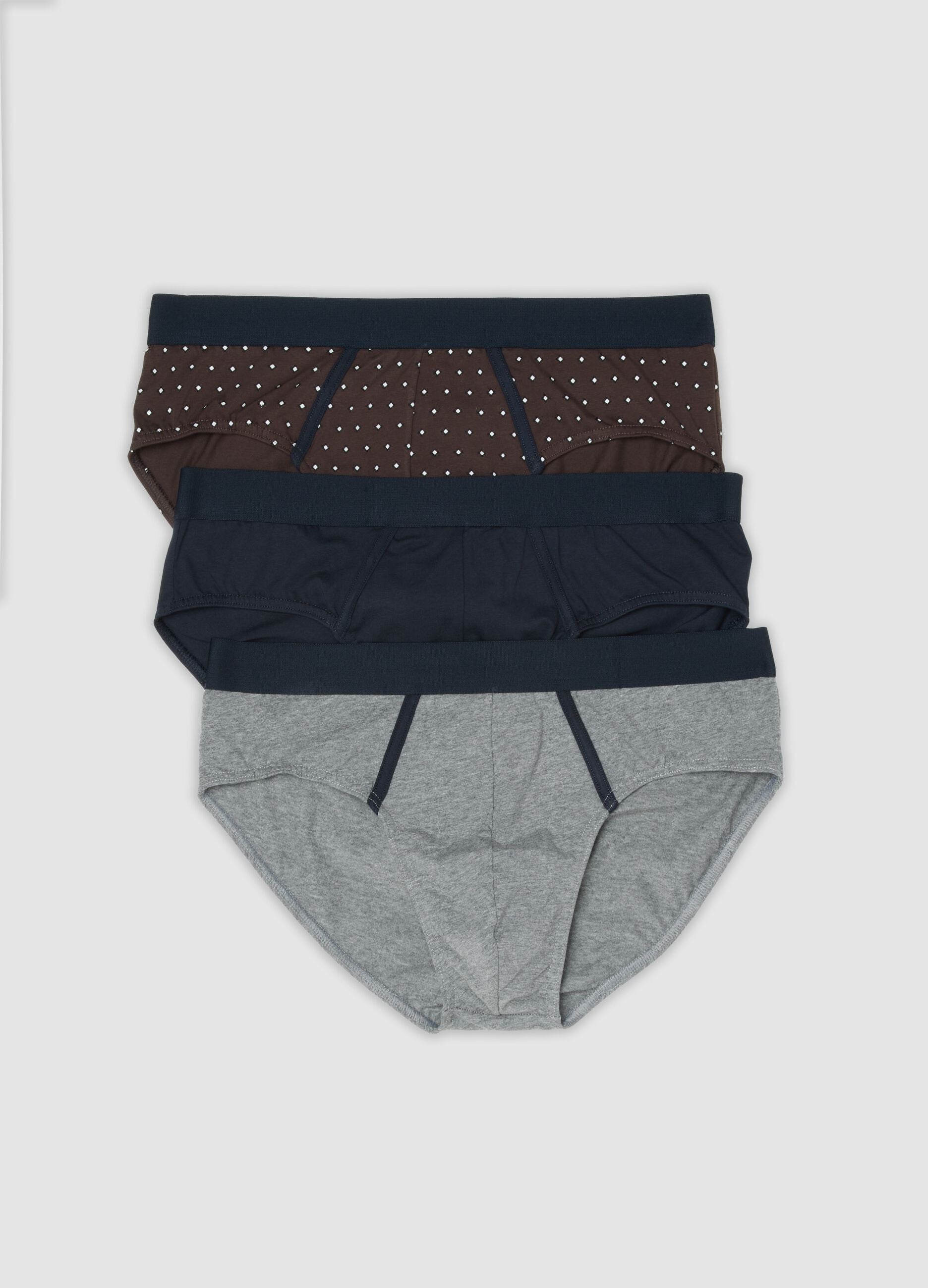 3er-Pack blaue Slips aus stretchiger Bio-Baumwolle