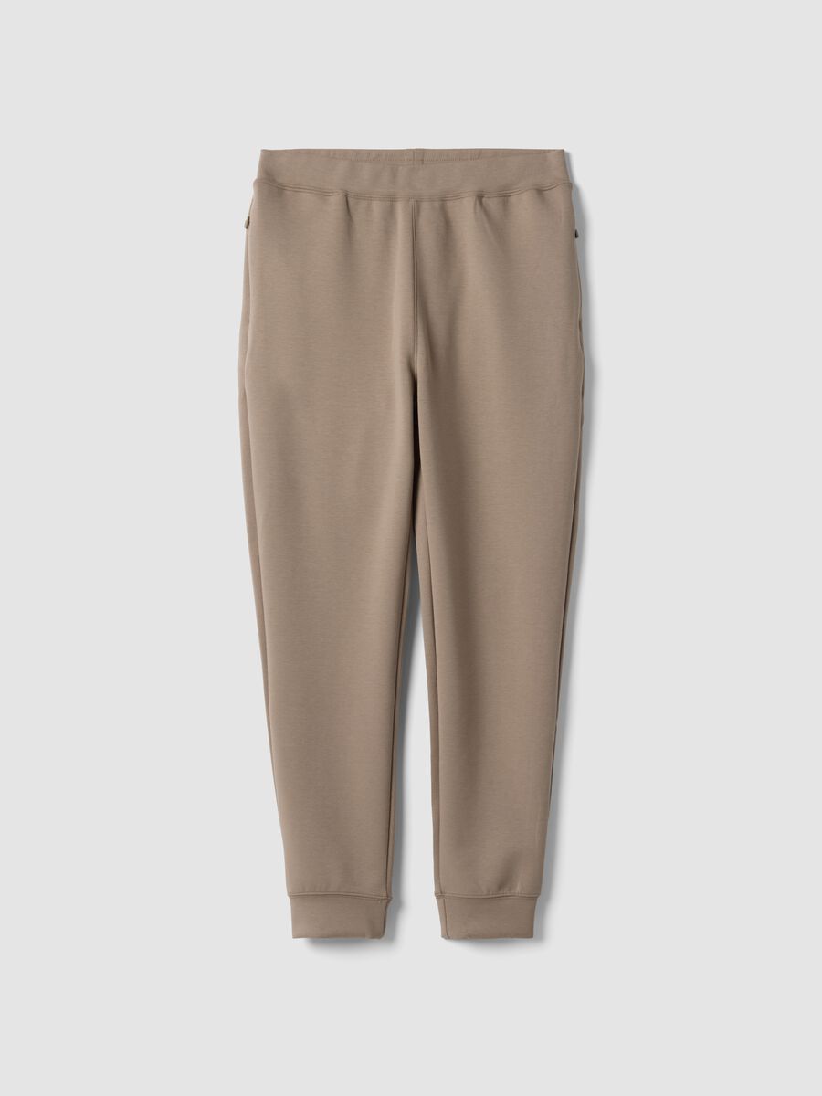 Grey regular-fit joggers in stretch Easy Dry fabric_0