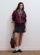 Burgundy stretch viscose full-zip sweatshirt, oversized fit_1