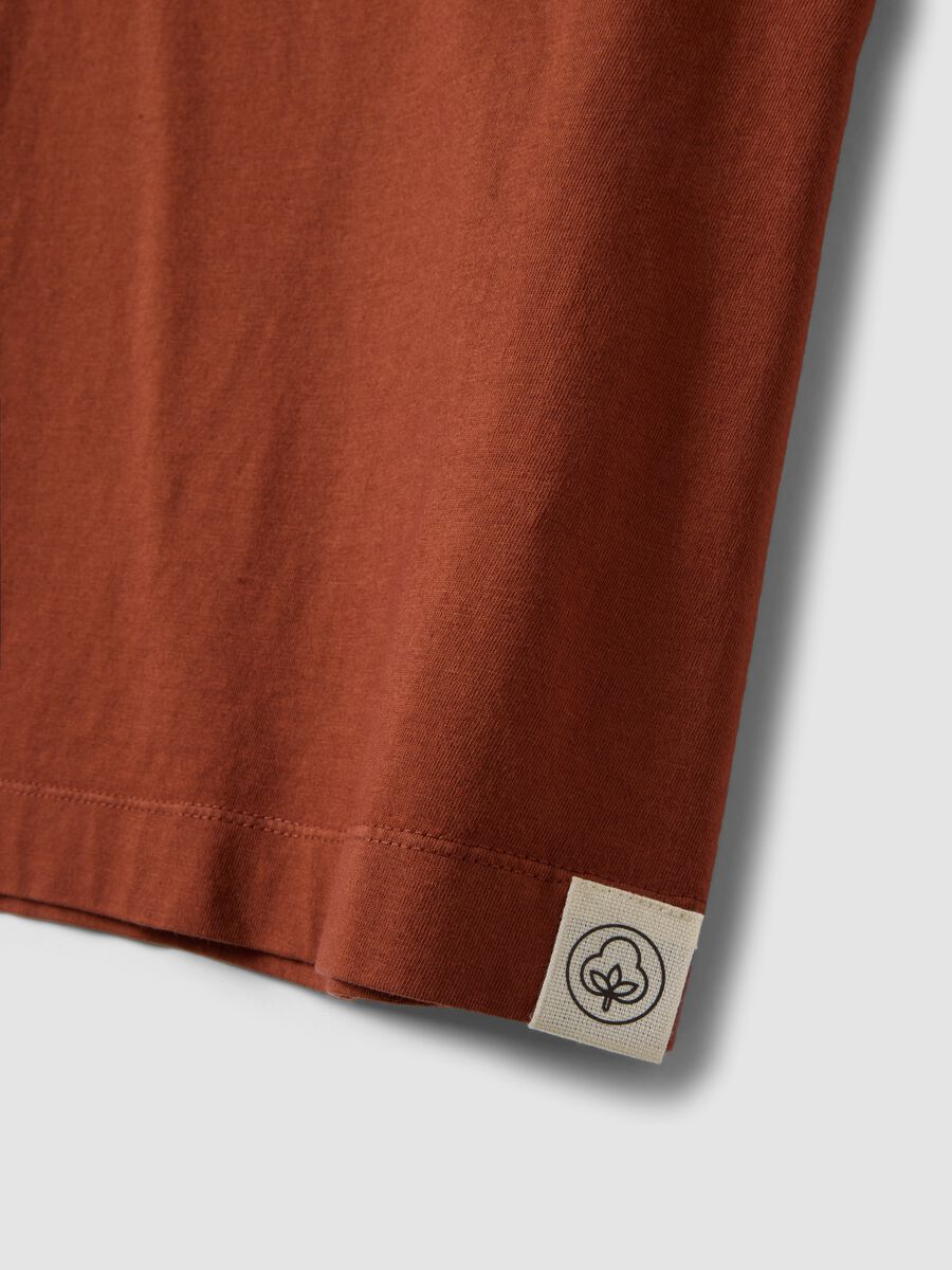 Red short-sleeved pure cotton T-shirt, regular fit_1