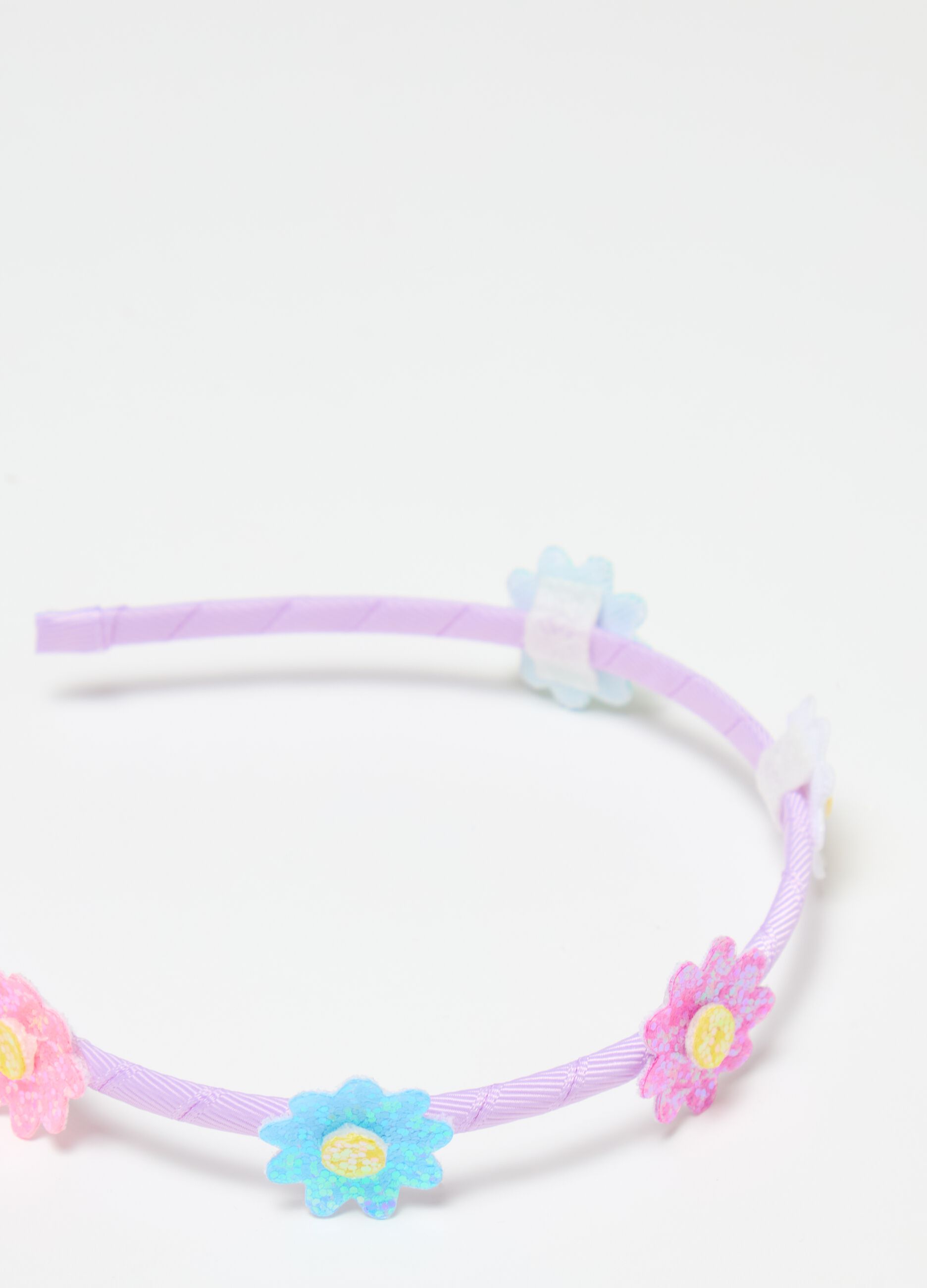 Alice band with glitter flowers