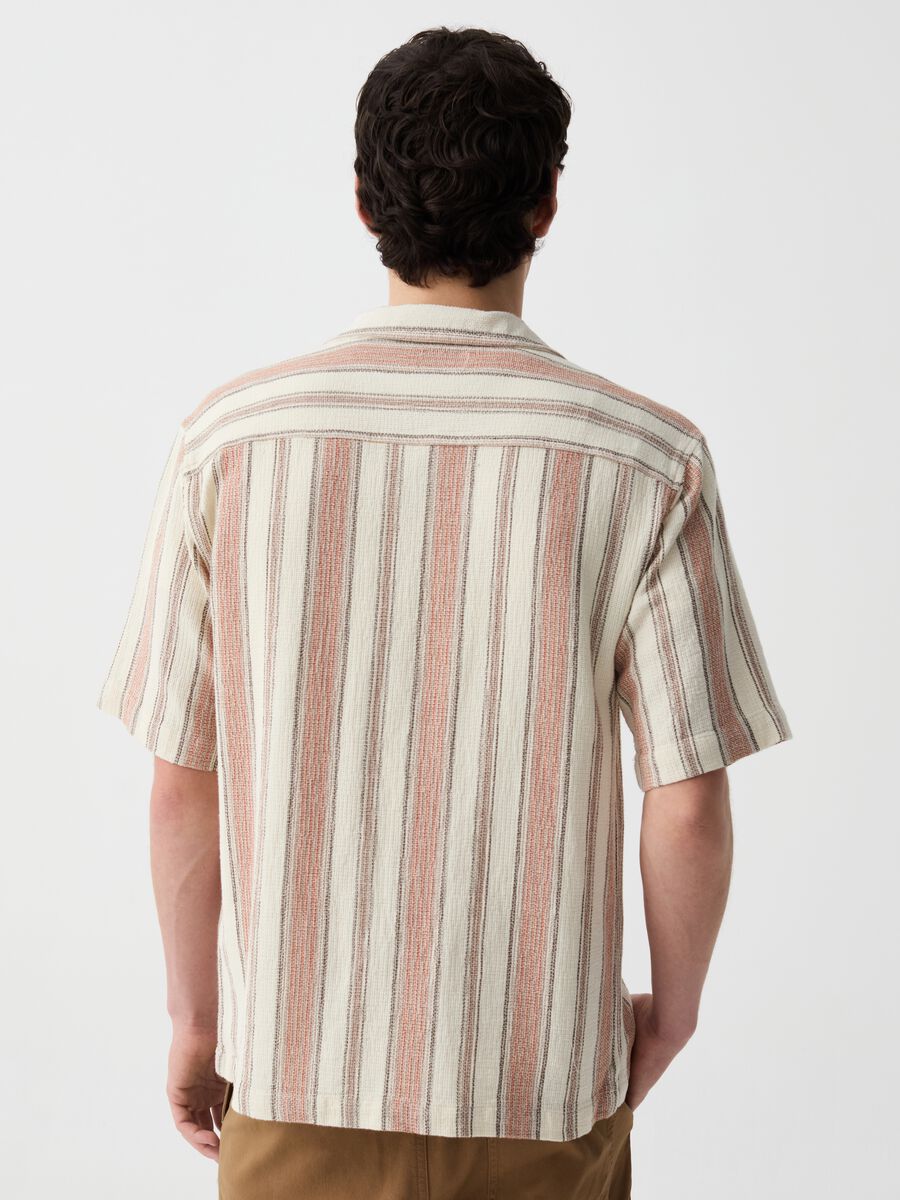 Striped gauze shirt with short sleeves_2