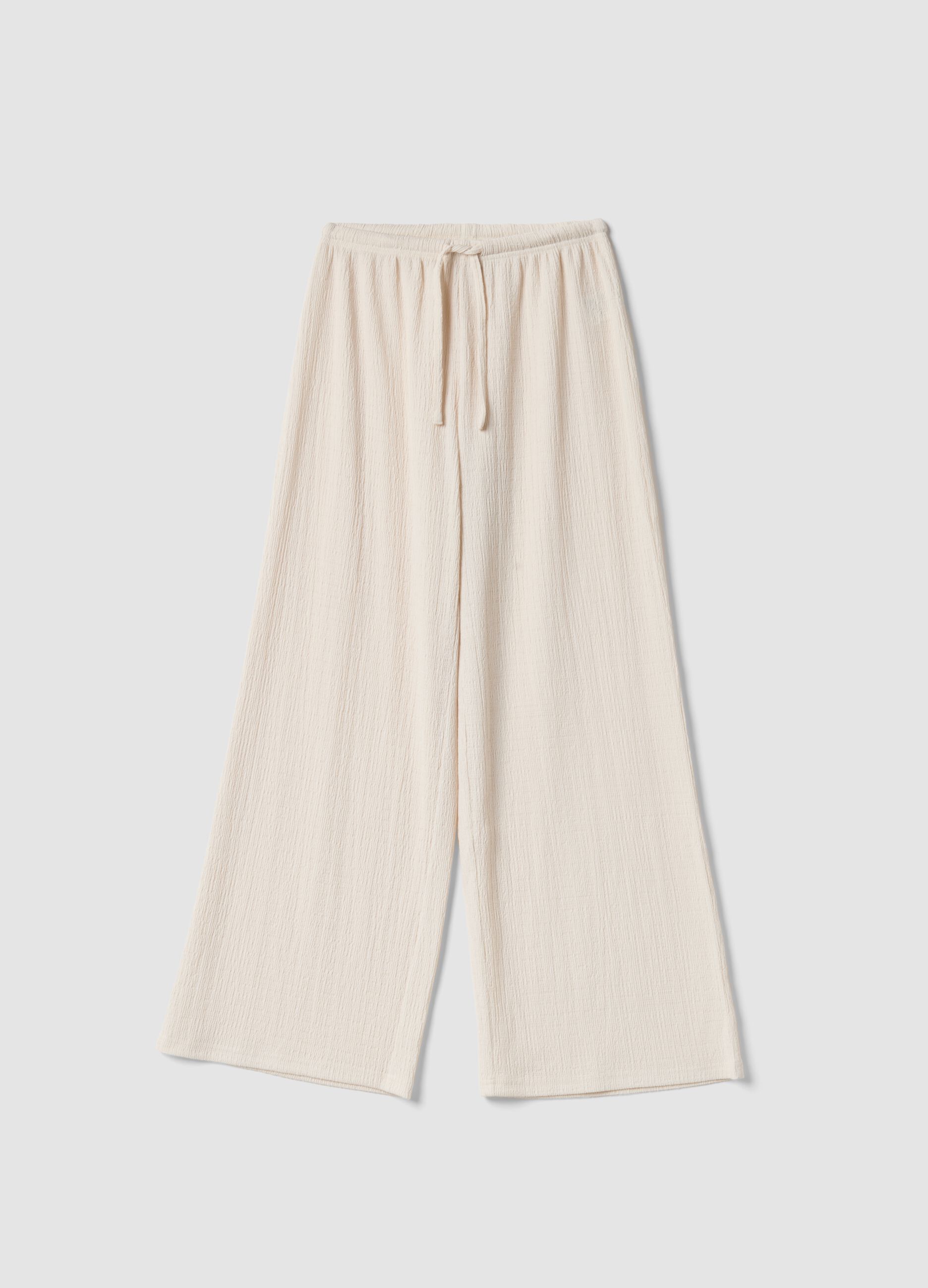 Weite Jogger-Hose in Beige