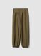 Green viscose blend trousers_0