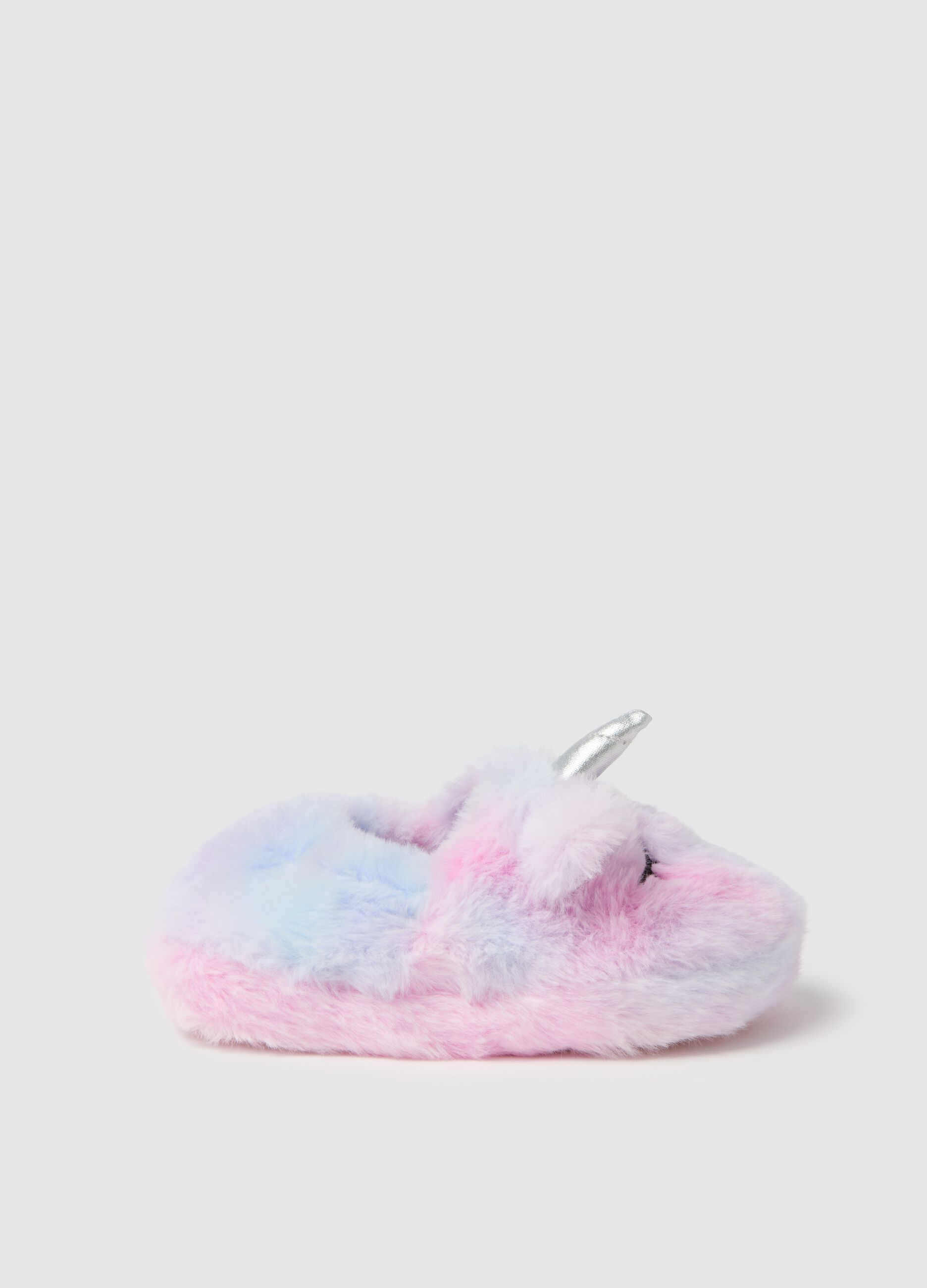 Multicolor Plush Slippers