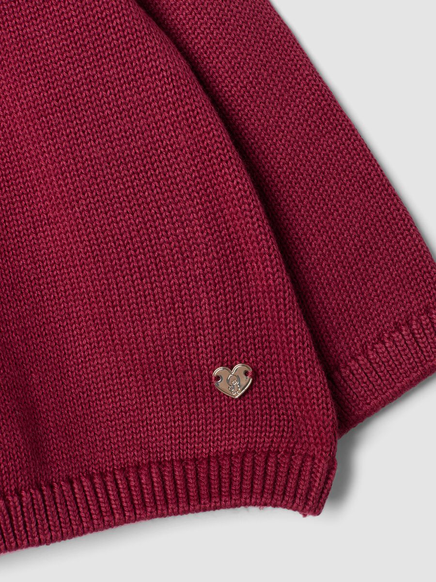 Completo rosa in puro cotone organico con colletto volant_2