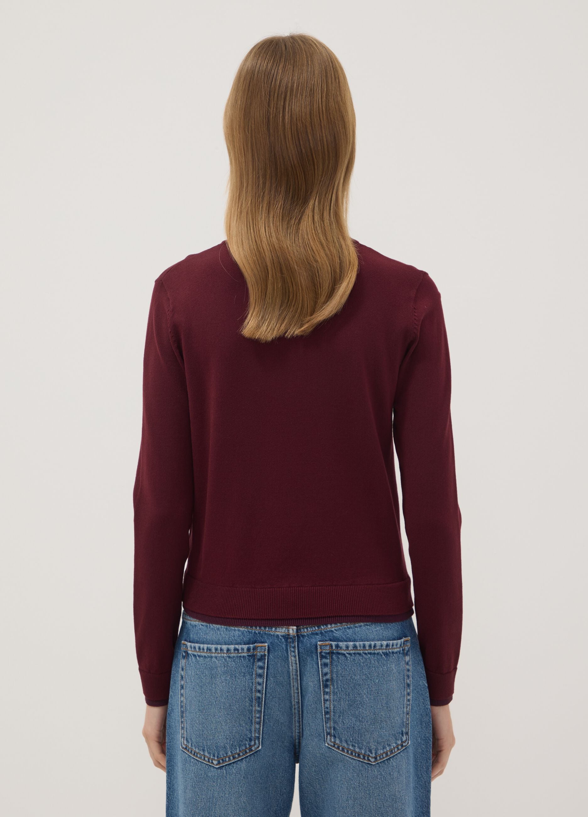 Rotes Longsleeve aus Viskosemix
