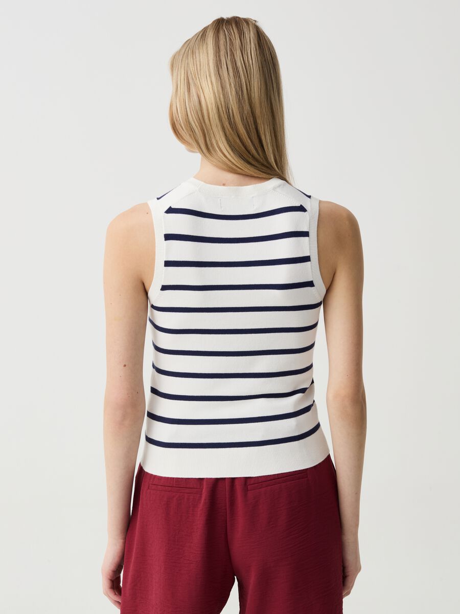 Striped tank top with round neck_2