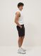 Black regular-fit stretch jogger Bermuda shorts_0