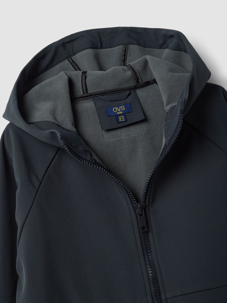 Grey hooded stretch-fabric jacket for boys_2