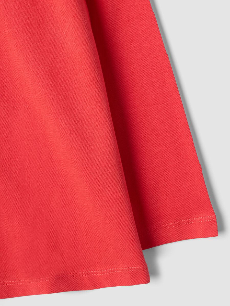 Red pure organic cotton crew-neck T-shirt for boys, regular fit_3