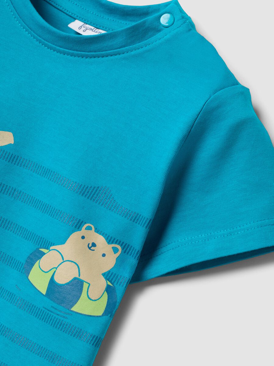 Hellblaues und dunkelblaues Set aus reiner Baumwolle mit Teddyb&auml;ren f&uuml;r Babyjungen, Regular Fit_2