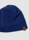 Blue beanie hat in stretch organic cotton jersey for boys_1