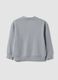 Sweat com capuz cinzenta oversize em algod&atilde;o puro com estampado e bolso canguru para menino_1