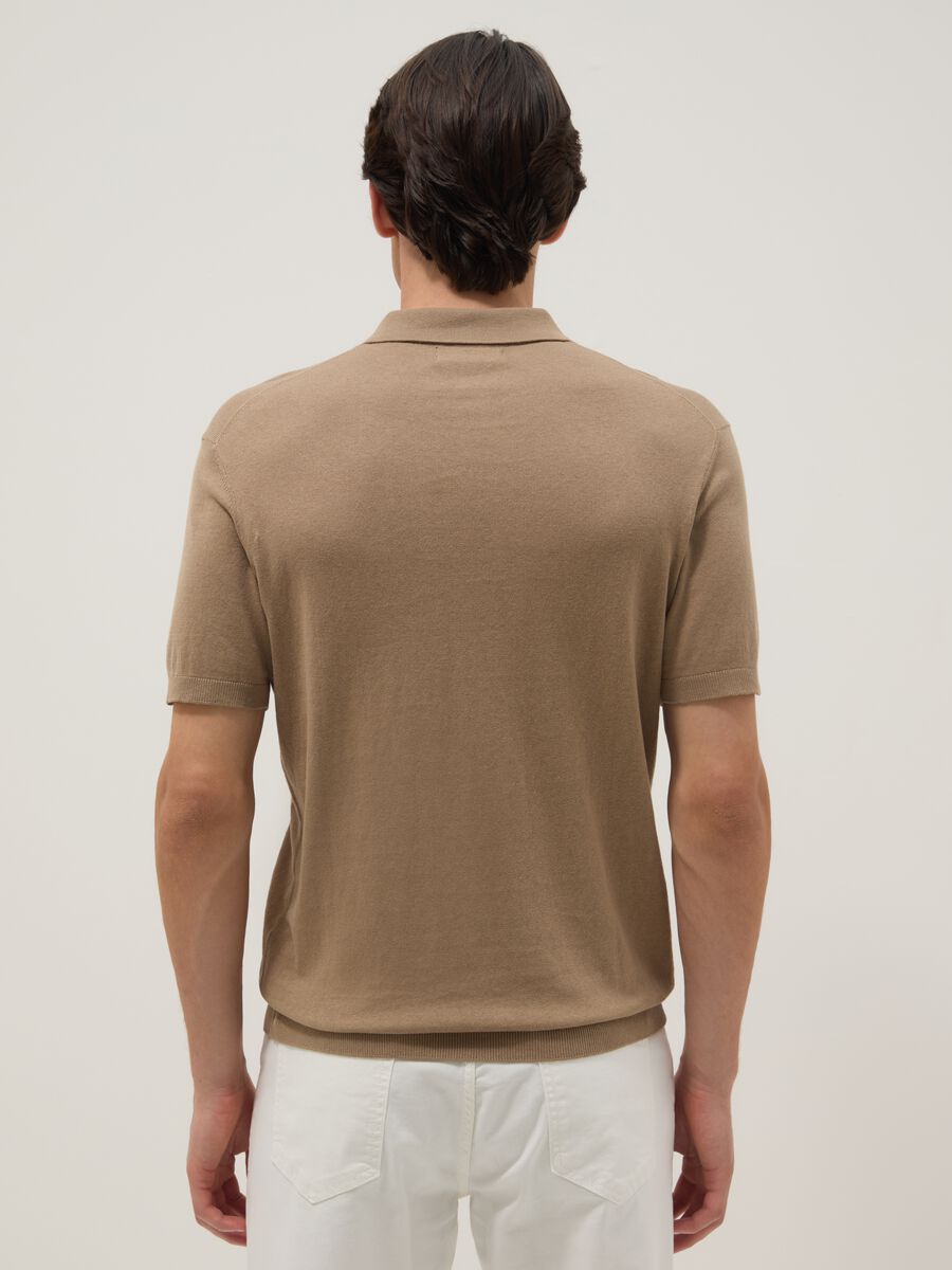 Beige pure cotton polo regular fit_3
