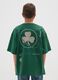 T-shirt infantil de algod&atilde;o puro verde corte regular com estampado Boston Celtics_1