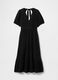 Long black dress with V-neck and open back_6