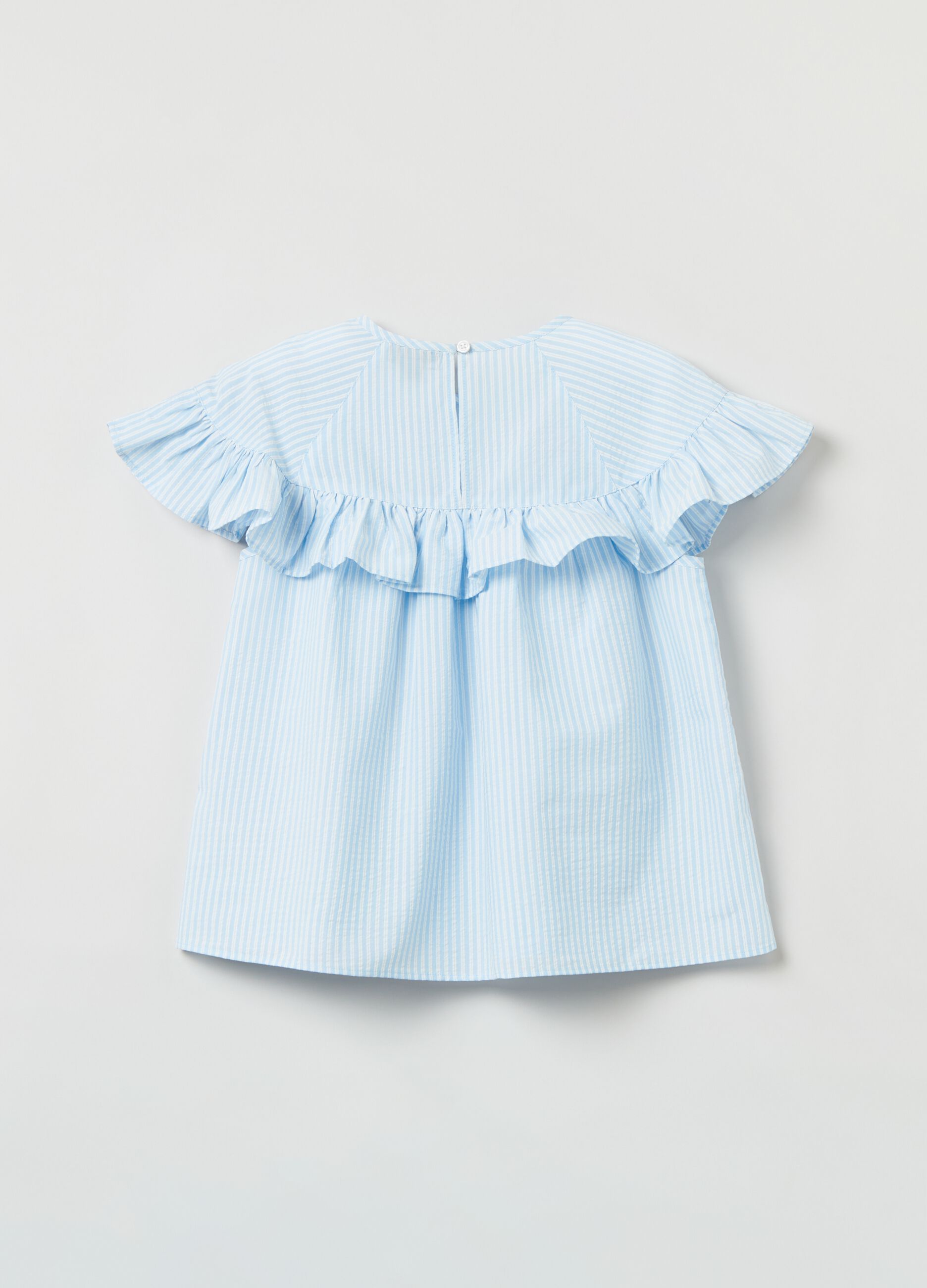 Striped blouse with flounces