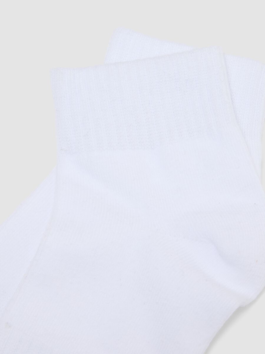 White Cotton Blend Ankle Sport Socks Tripack_1