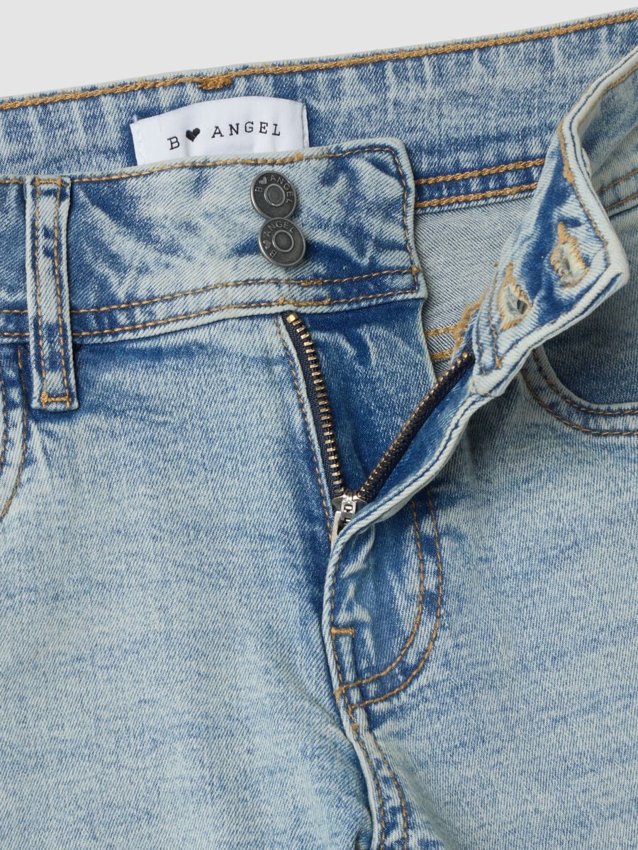 Light blue stretch cotton flare jeans_1