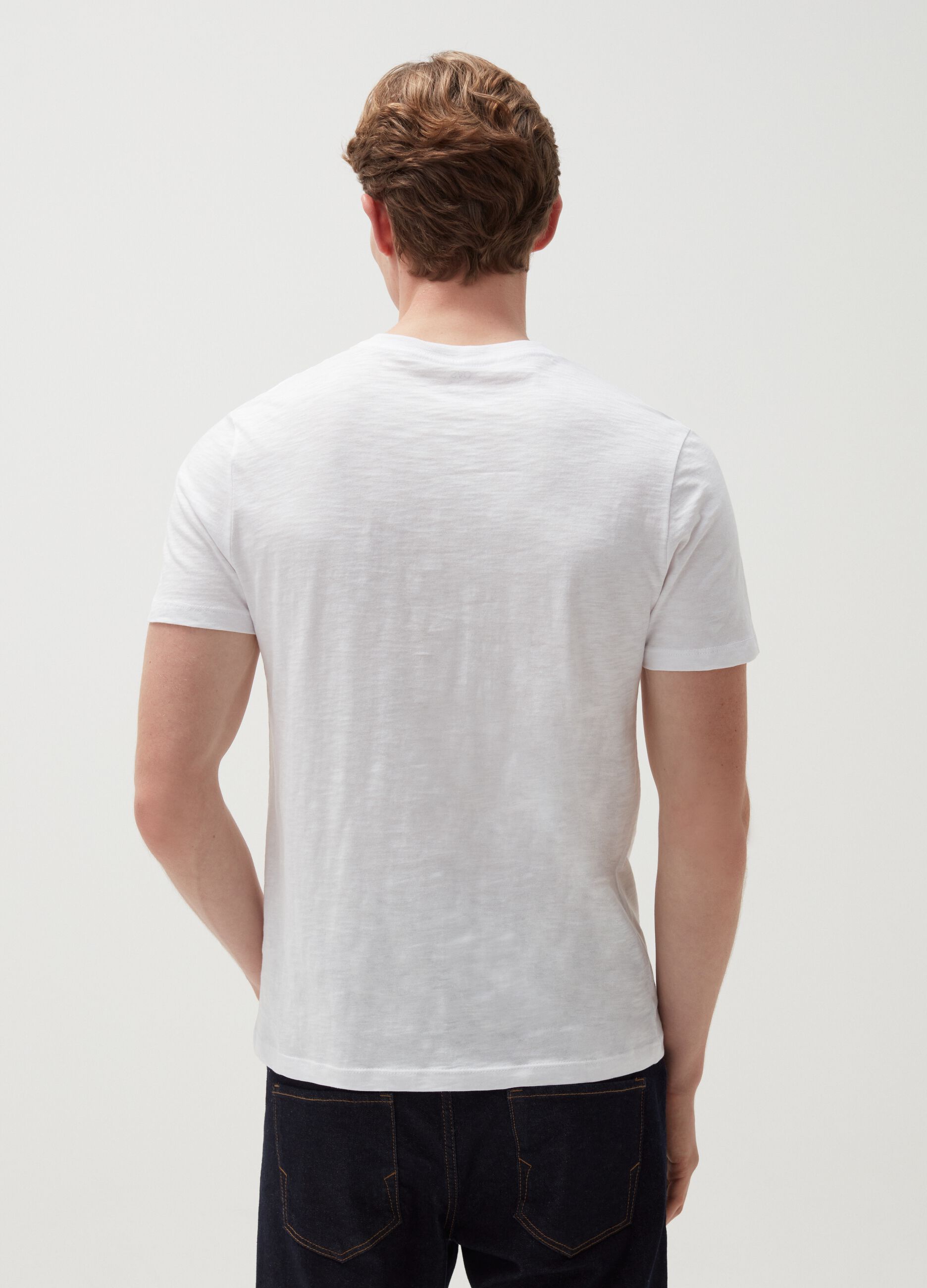 Camiseta de algodón flameado