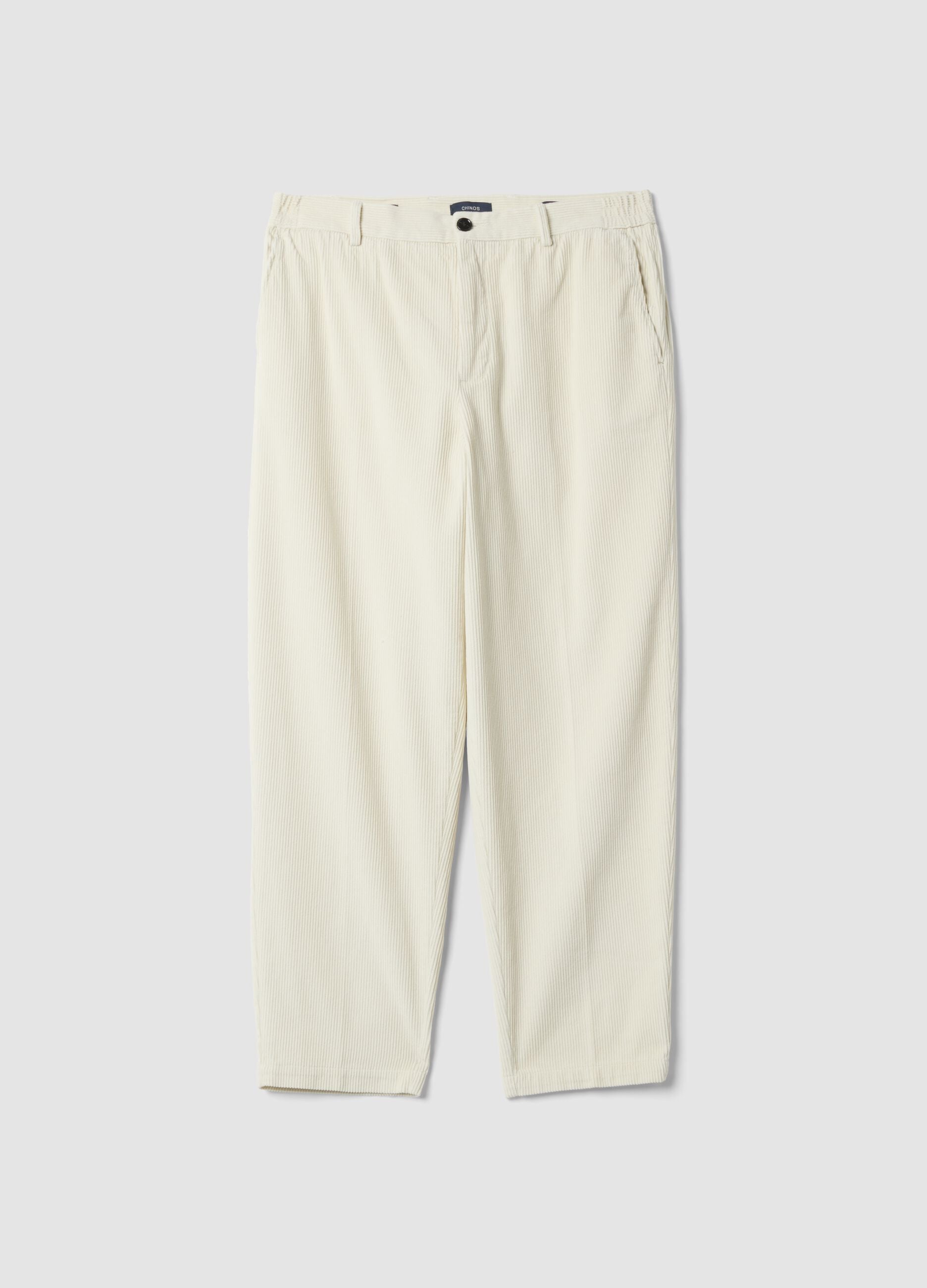 Pantaloni chino bianchi in puro cotone