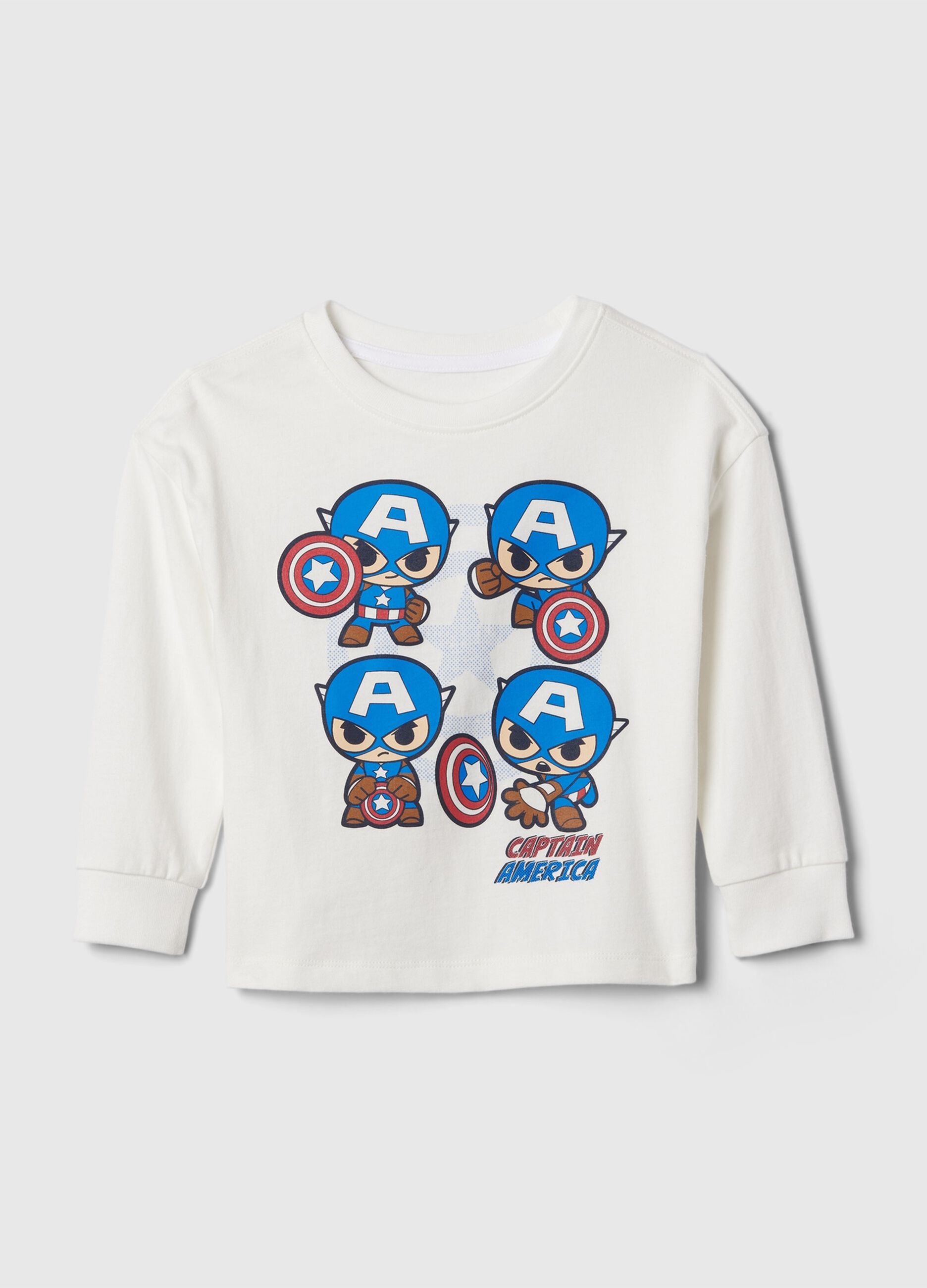 Cotton T-shirt with Captain America print